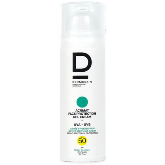 Dermoskin Acne Mat Face Protection SPF 50 jel krem 50 ml yağlı akneye meyilli ciltler için renksiz suya dayanıklı- 1