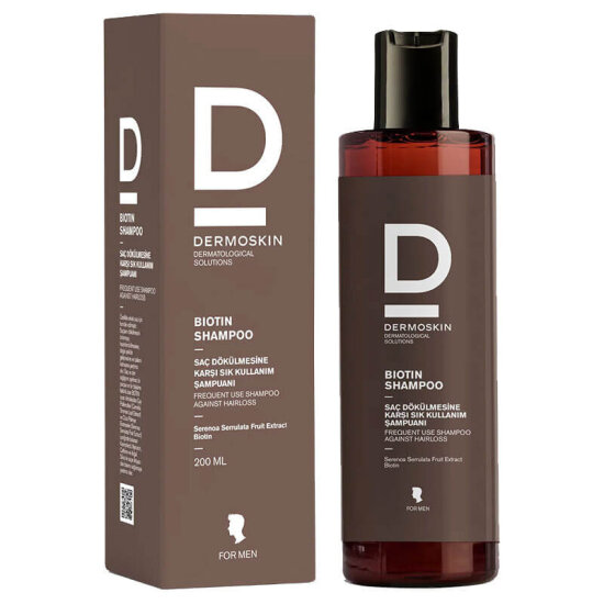 Dermoskin Biotin kadın şampuan 200 ml dökülme karşıtı, biotin atkuyruğu ekstresi ve çay polifenolleri içeren şişe- 1