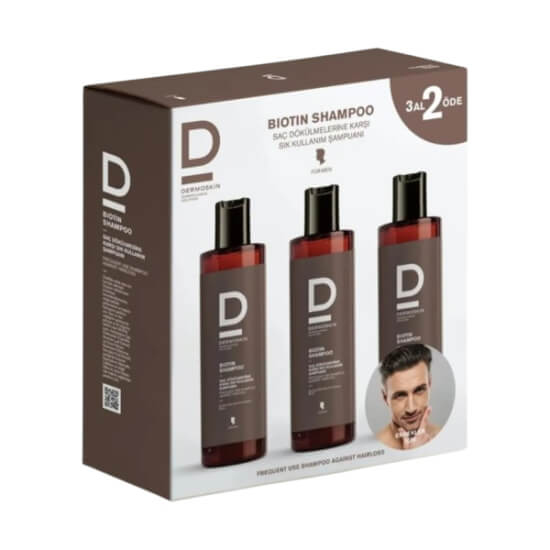Dermoskin Biotin Shampoo For Men 200 ml erkek şampuan, biotin, saw palmetto ve tea extract içerikli dökülme karşıtı bakım- 1