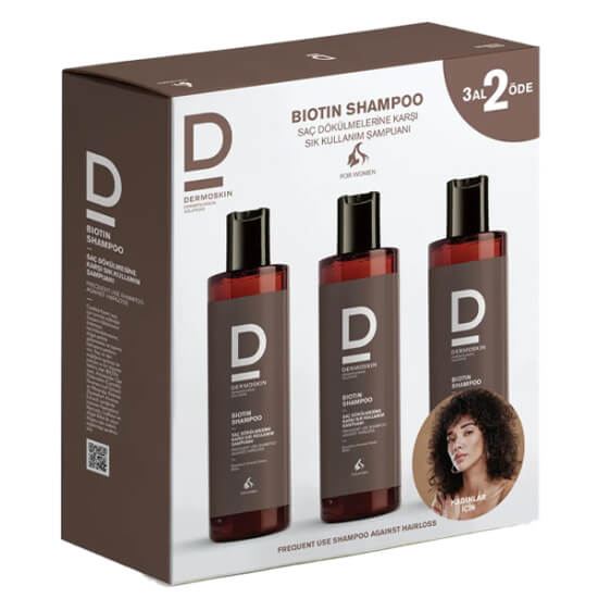 Dermoskin Biotin Kadın Şampuan 200 ml biotin at kuyruğu ekstresi çay ekstresi içeren dökülme karşıtı nazik şampuan- 1