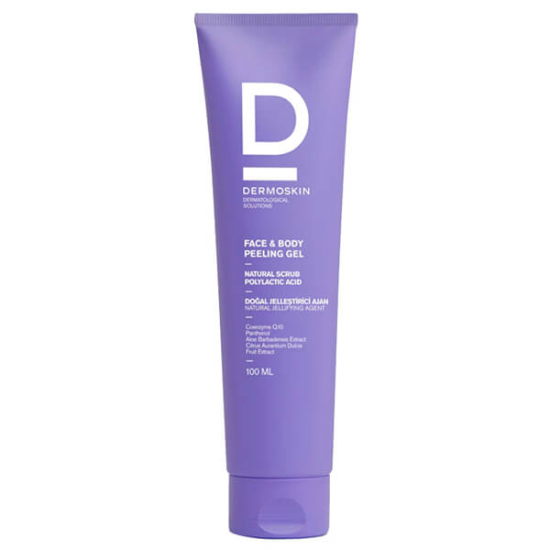 Dermoskin Face And Body Peeling Gel 100 ml yüz ve vücut peeling jeli Polyactic Acid Panthenol CoQ10 hesperidin içerikli- 1