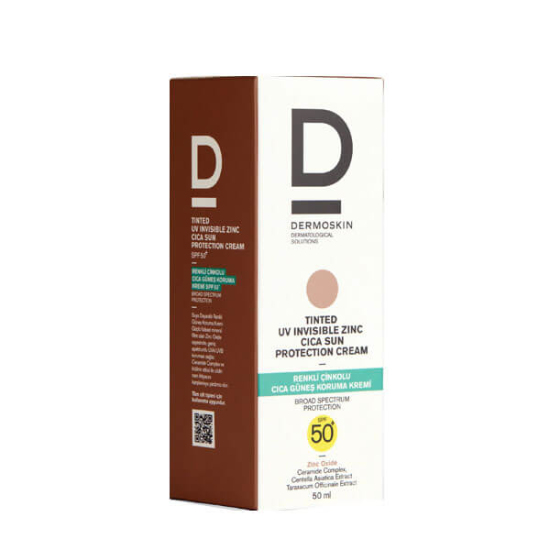 Dermoskin Tinted UV Invisible Zinc Cica Sun Cream SPF50 50 ml - 1