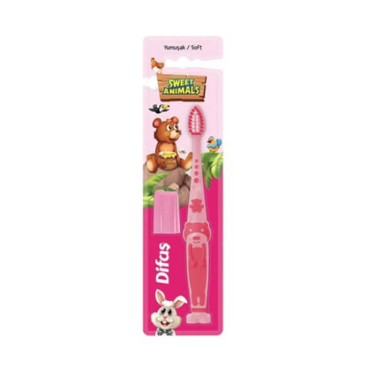 Difas Sweet Animals Diş Fırçası Yumuşak Pembe - 1
