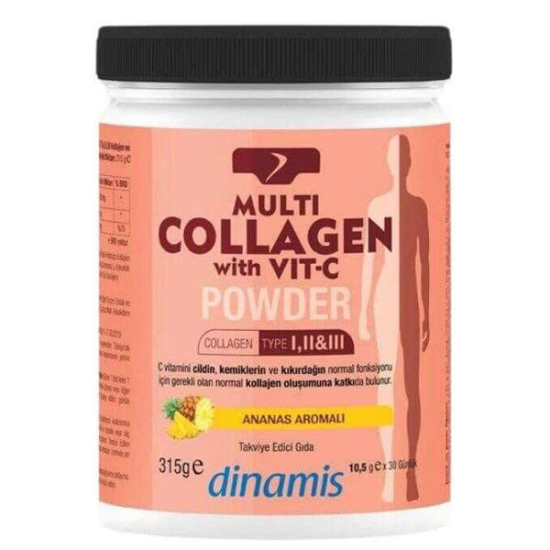  Dinamis Multi Collagen with Vit C Toz Ananas Aromalı 315 gr - 1