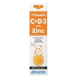 Dinamis Vitamin C+D With Zinc 20 Efervesan Tablet - Dinamis