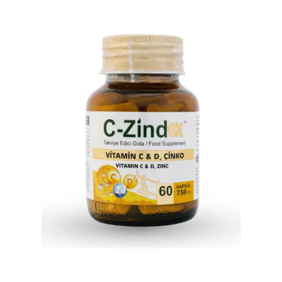 Distilex C Zindex Vitamin C Vitamin D ve Çinko İçeren 60 Kapsül - 1
