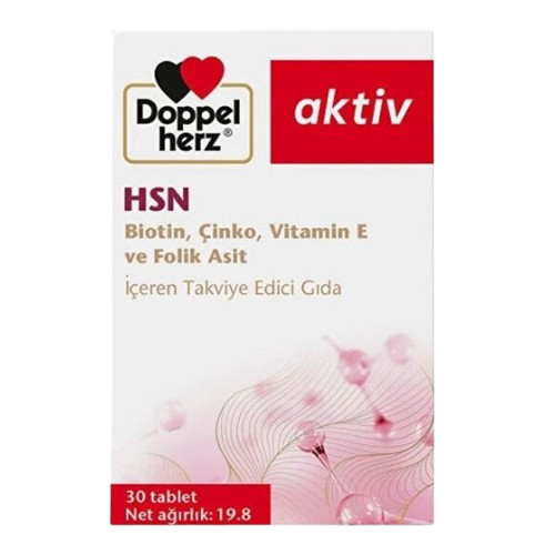  Doppelherz Hsn Biotin Çinko Vitamin E ve Folik Asit 30 Tablet - 1