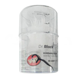 Dr Black Kürdanlı Diş İpi Silindir Kutu Beyaz 50'li - Dr. Black