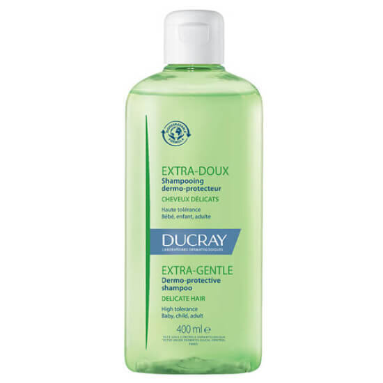 Ducray Extra Doux koruyucu şampuan 400 ml saç ve saç derisine nazik bakım, parlaklık, gözü yakmayan, 3+ yaş- 1