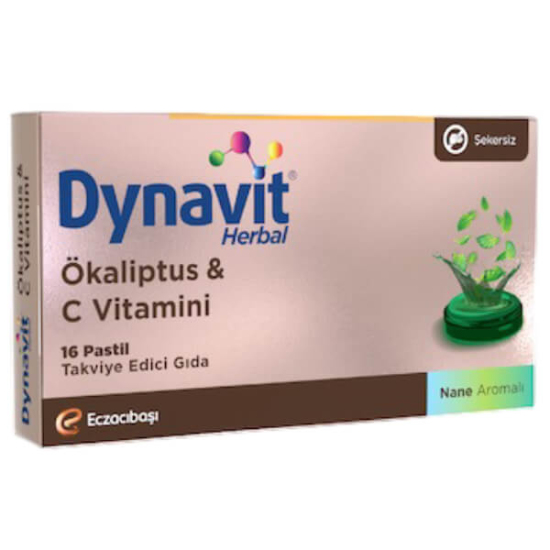 Dynavit Herbal Mentol Okaliptus 16 pastil 21,75 mg okaliptus ekstresi 20 mg C vitamini mentollü pastil kutusu- 1