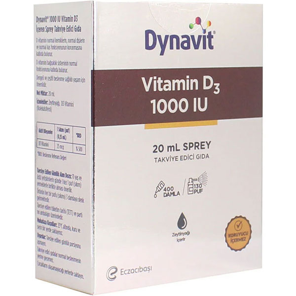 Dynavit Vitamin D3 1000 IU Sprey 20 ML