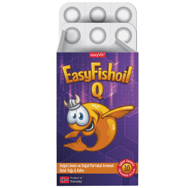 EasyFishoil Q Kids Çiğnenebilir 30 Tablet Gıda Takviyesi