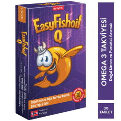 Easyvit - Easy Fish Oil - Easy Fish Oil Q Kids Çiğnenebilir 30 Tablet Balık Yağı Easyvit - Easy Fish Oil - Easy Fish Oil Q Kids Çiğnenebilir 30 Tablet Balık Yağı