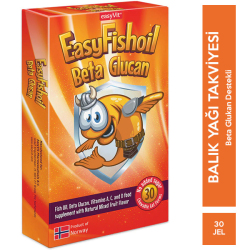 Easyvit - Easy Fish Oil - Easy Fish Oil Beta Glukan Çiğnenebilir 30 Jel Form Balık Yağı Easyvit - Easy Fish Oil - Easy Fish Oil Beta Glukan Çiğnenebilir 30 Jel Form Balık Yağı