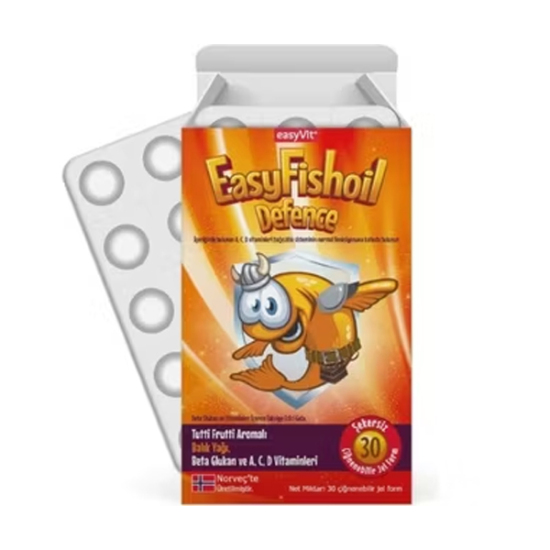 EasyFishoil Defence Karışık Meyve Aromalı 30 Jel Tablet - 1