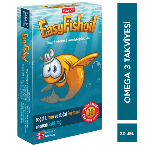 Easy Fish Oil Omega 3 ve Vitamin D İçeren Takviye Edici Gıda 30 Tablet
