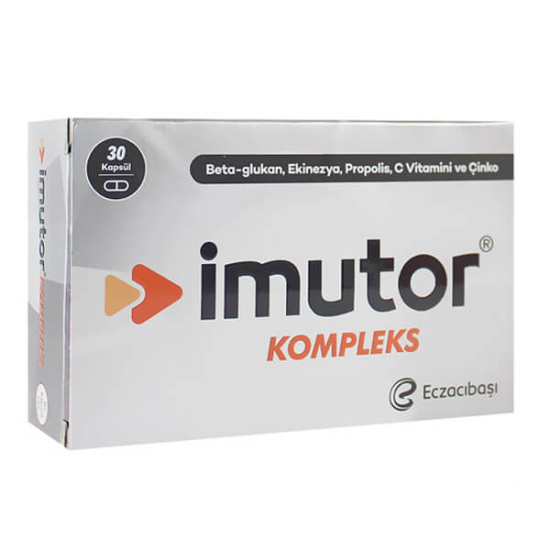 Eczacıbaşı Imutor Kompleks 30 kapsül 200 mg beta glukan 100 mg propolis çinko 10 mg ekinezya 300 mg C vitamini 120 mg- 1