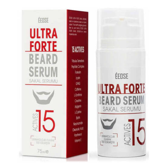 Eeose Ultra Forte Actives 15 sakal serumu 75 ml, sakalı besleyen ve daha gür kalın canlı görünüm destekli bakım serumu- 1