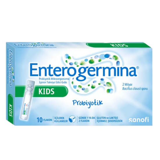 Enterogermina Kids probiyotik gıda takviyesi 5 ml 10 flakon Bacillus clausii 2 milyar KOB çocuklar için- 1