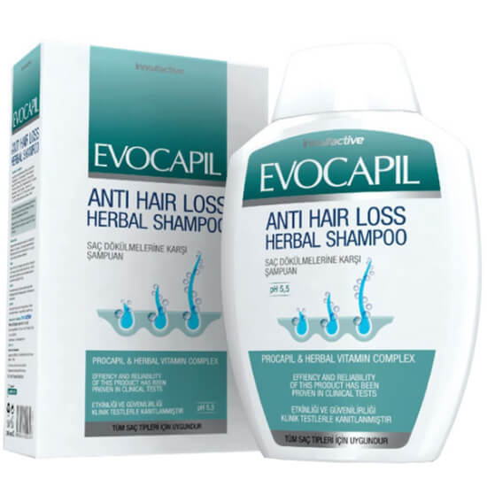Evocapil Anti Hair Loss bitkisel saç dökülmesine karşı şampuan 300 ml saç ve saç diplerini besler güçlendirir- 1