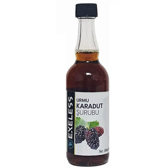 Exeless Karadut Şurubu 100 ml şeker içermez karadut içerikli bitkisel şurup yetişkin ve çocuklar için- 1