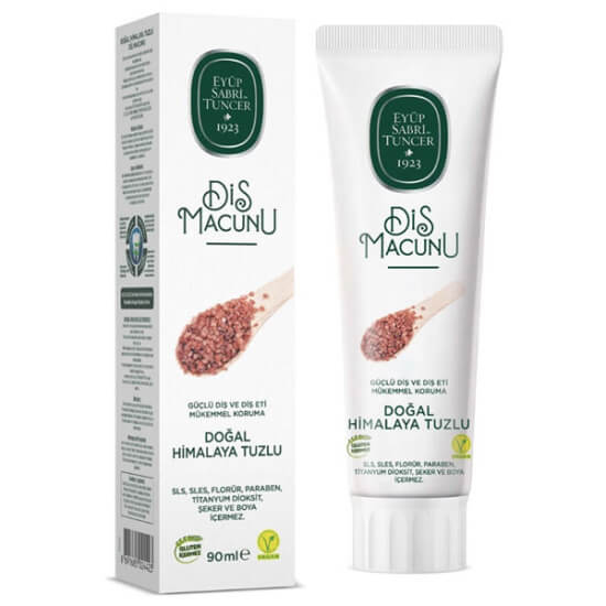 Eyüp Sabri Tuncer Doğal Himalaya Tuzlu Diş Macunu 90 ml pratik tüp ambalaj ağız ve diş bakımı güçlendirici etki- 1