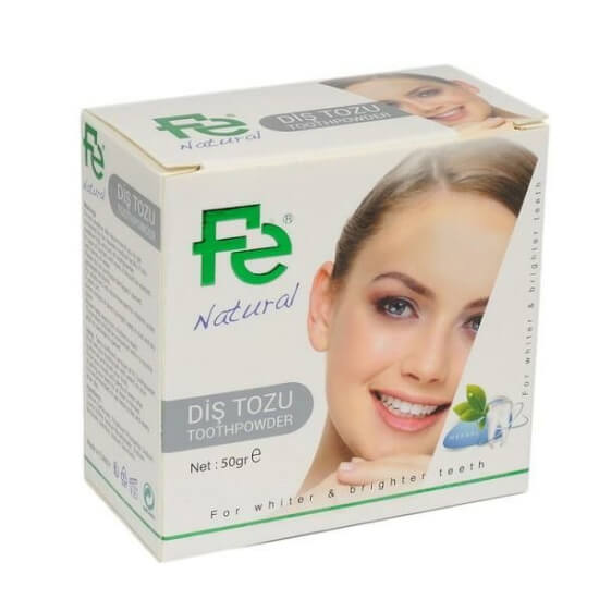Fe Beyazlatıcı Diş Tozu Smokers naneli 50 gr diş beyazlatıcı ve parlatıcı toz, nane aromalı ağız bakım ürünü- 1