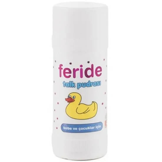 Feride Pudra 75 gr bebek ve çocuklar için pratik kullanımlı pudra ürünü ambalajlı kozmetik bakım ürünü- 1