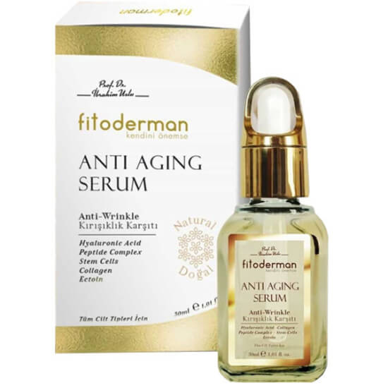 Fitoderman Anti Aging Serum 30 ml yüz serumu, kolajen peptit ectoin hyaluronik asit içerikli sıkılaştırıcı nemlendirici- 1