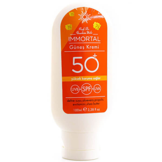Fitoderman Immortal SPF 50 güneş kremi 100 ml su bazlı yüz vücut için yapışkan his bırakmaz defne suyu shea E vit propolis- 1