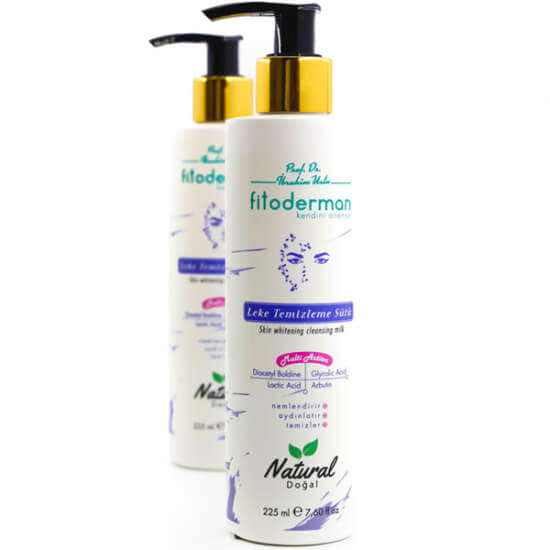 Fitoderman Leke Temizleme Sütü 225 ml, AHA ve glikolik asitli, arbutin aloe propolis içeren yüz temizleme sütü- 1