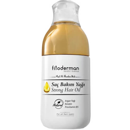 Fitoderman Saç Bakım Yağı 100 ml şişe, keratin argan yağı provitamin B5 ve doğal yağlar içeren durulanmaz bakım- 1