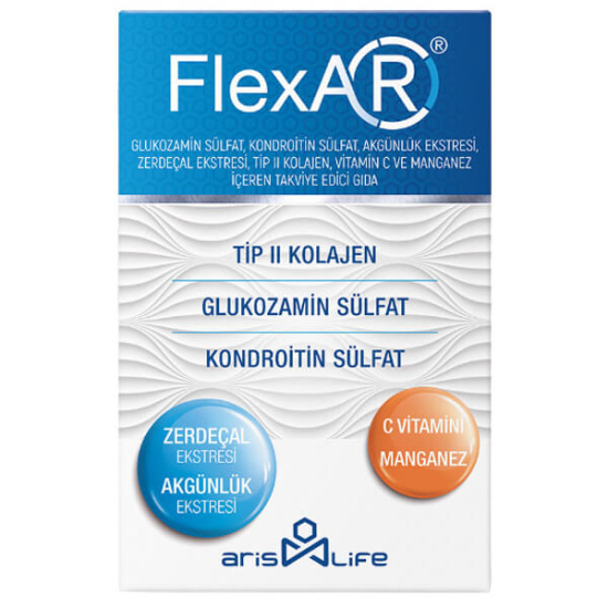 Flexar 30 tablet tip 2 kolajen 40 mg glukozamin sülfat 500 mg kondroitin 100 mg C vitamini 15 mg zerdeçal- 1
