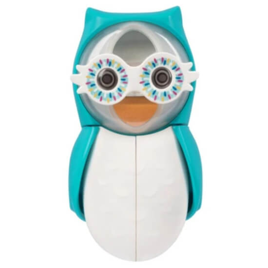 Flipper Animals hijyenik diş fırçası saklama kabı, mavi baykuş desenli, dayanıklı kompakt kapaklı kutu- 1