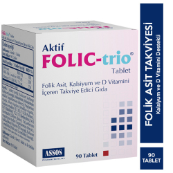 Assos Pharma - Folic Trio 90 Tablet Kalsiyum Takviyesi Assos Pharma - Folic Trio 90 Tablet Kalsiyum Takviyesi