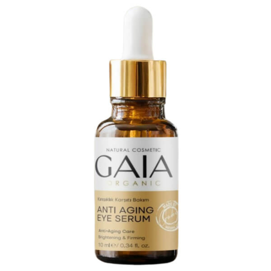 Gaia Organic Anti Aging göz serumu 10 ml şişe, göz çevresi bakım serumu, kolajen desteği, nem ve aydınlık görünüm- 1