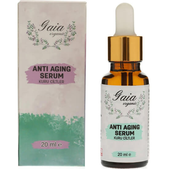 Gaia Organic Anti Aging Serum 20 ml kuru ciltler için kırışıklık bakımı kolajen desteği pratik şişe- 1