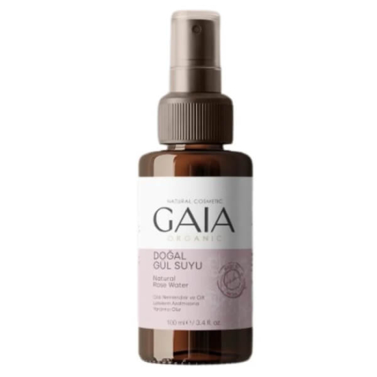 Gaia Organic Doğal Gül Suyu 100 ml şişe ürün görseli yüzde 100 doğal gül suyu tonik leke karşıtı nem desteği- 1