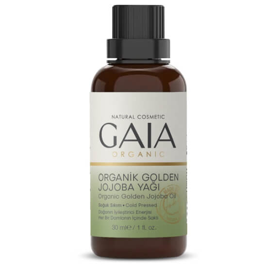 Gaia Organic organik golden jojoba yağı 30 ml soğuk sıkım doğal bakım yağı tüm cilt tiplerine uygun tıkalı gözenekler- 1