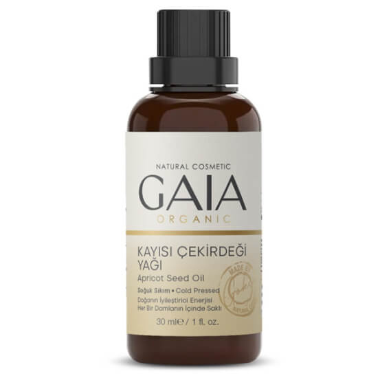 Gaia Organic organik kayısı çekirdeği yağı 30 ml şişe A ve E vitamini Omega 6 içeren aromaterapi yağı- 1