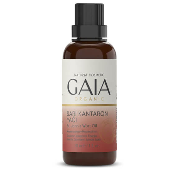 Gaia Organic Sarı Kantaron Yağı 30 ml soğuk sıkım zeytinyağında meserasyon aromaterapi yağı cam şişe- 1