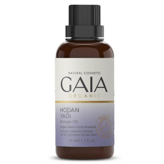 Gaia Organic soğuk sıkım hodan yağı 30 ml cam şişe kuru olgun cilt kırışıklık bakımı egzama atopik dermatit saç besleyici- 1