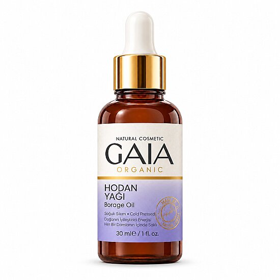 Gaia Organic soğuk sıkım hodan yağı 30 ml cam şişe kuru olgun cilt kırışıklık bakımı egzama atopik dermatit saç besleyici - 1