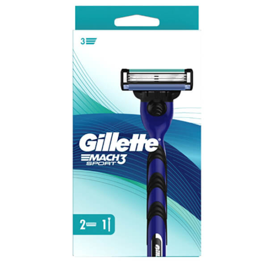 Gillette Mach 3 Start Aqua Grip tıraş bıçağı seti 1 sap ve 2 yedek bıçaklı pratik erkek tıraş ürünü- 1