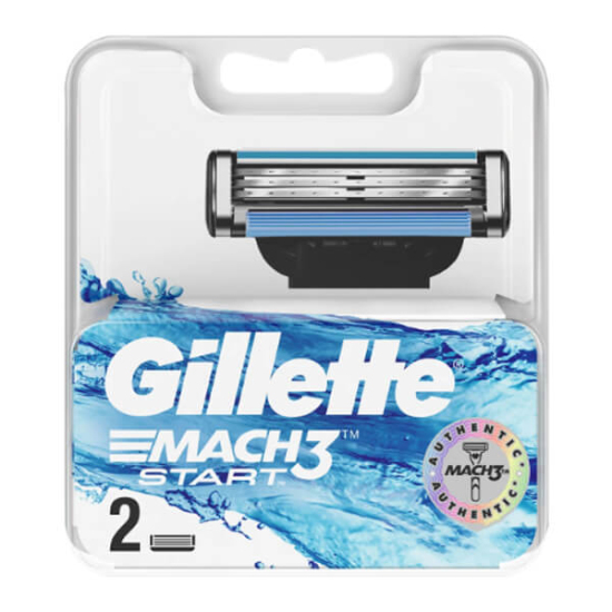 Gillette Mach3 Start tıraş bıçağı yedek başlık 2'li paket, 3 bıçaklı, Mach3 uyumlu, hassas tıraş için- 1