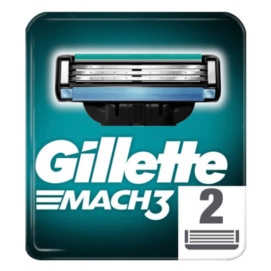 Gillette Mach3 yedek tıraş bıçağı 2li paket, 3 bıçaklı yedek başlıklar, pürüzsüz tıraş için- 1