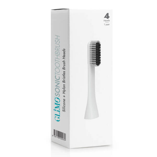  Glimo Nylon & Silicone Head 4 Rechargeable Toothbrush Head White - 1
