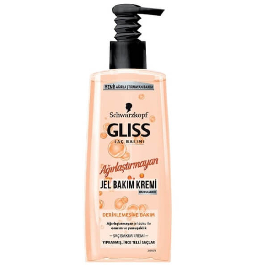Gliss ağırlaştırmayan jel saç bakım kremi derinlemesine bakım 200 ml yıpranmış ince telli saçlar için onarıcı etki- 1