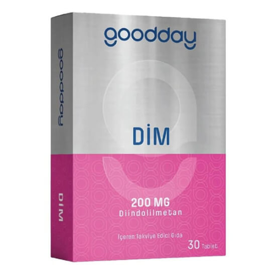 Goodday Dim 30 Tablet 200 mg DİM diindolilmetan 30 tablet takviye süt ürünü şeker yapay tatlandırıcı içermez- 1