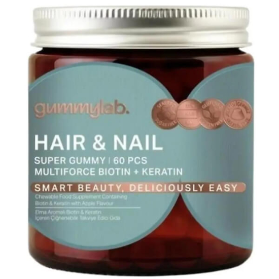  Gummy Lab Hair & Nail Elma Aromalı 60 Gummies - 1